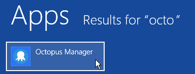 The Octopus Manager on the Octopus 2.0 server