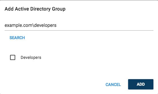 Searching for a group in a trusted domain