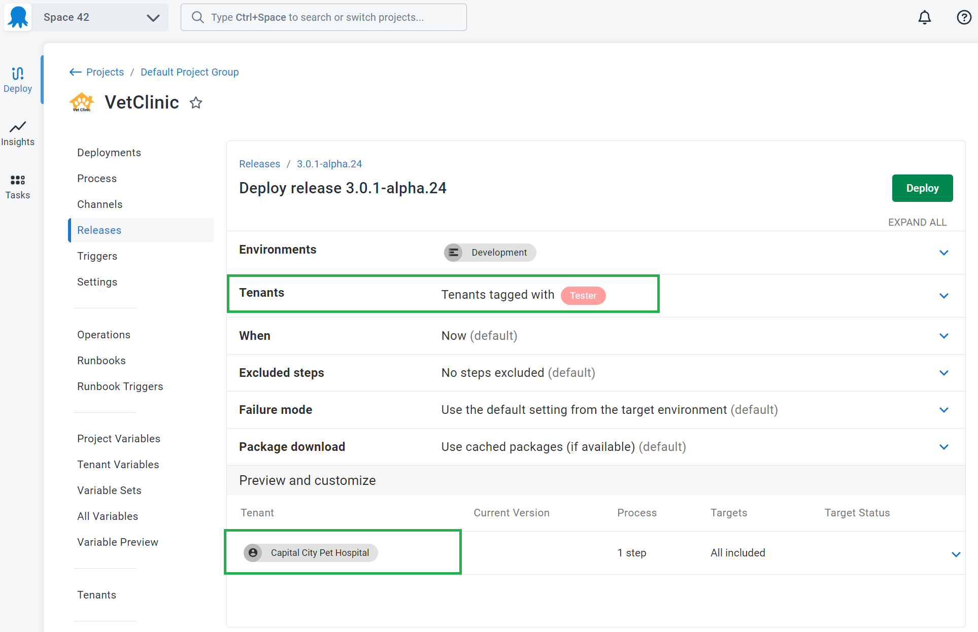 Only tenants tagged with Tester available when deploying to the test environments